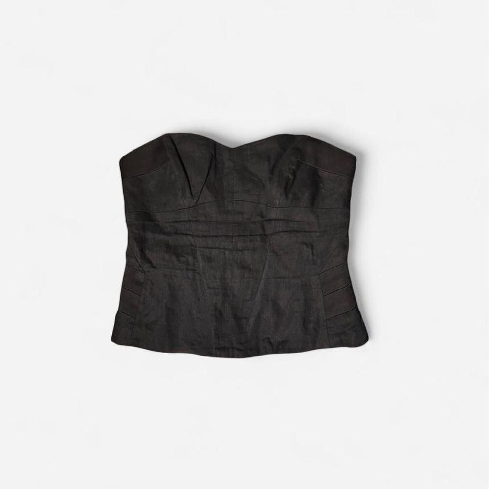 Y2K VINTAGE Bebe Black Bandage Corset Bustier Top Size XS